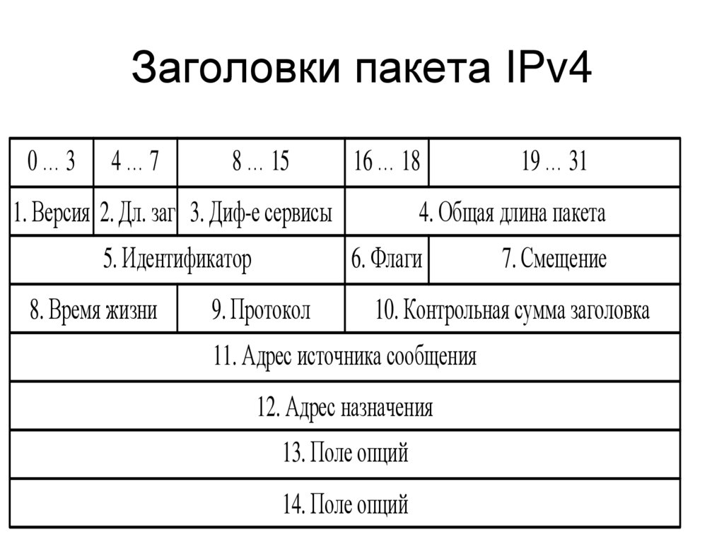 Заголовки пакета IPv4