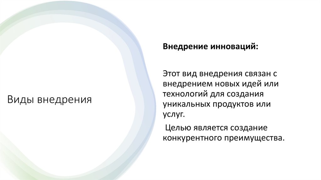 Виды внедрения