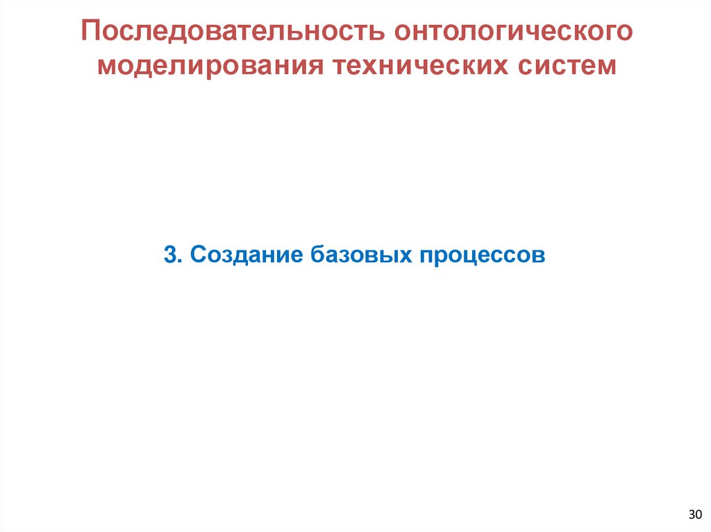 Последовательность онтологического моделирования технических систем