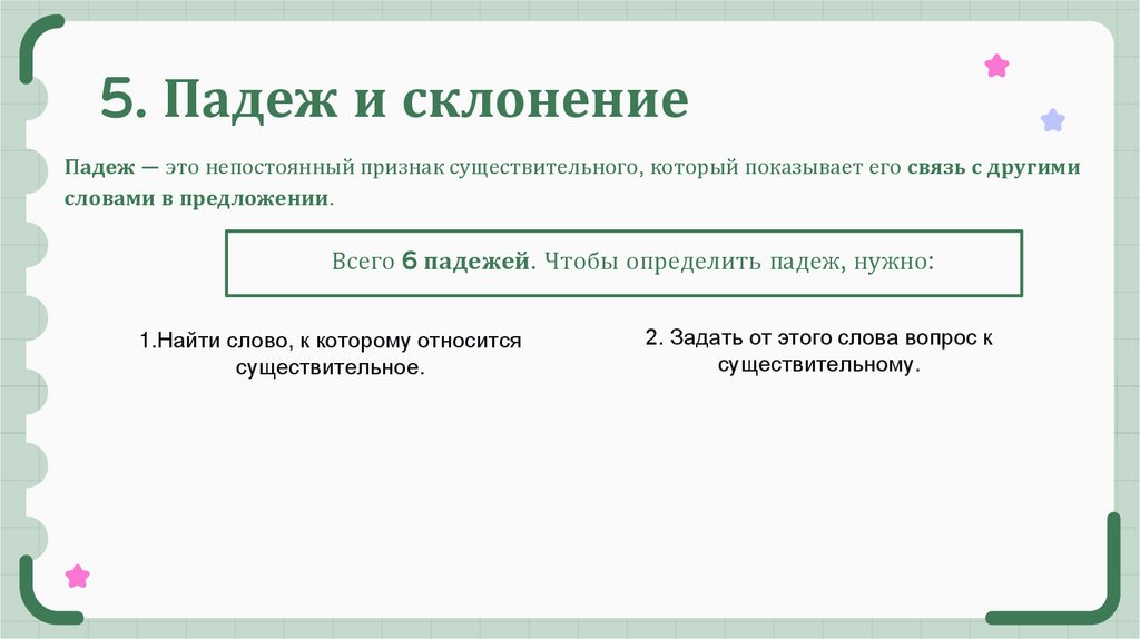5. Падеж и склонение