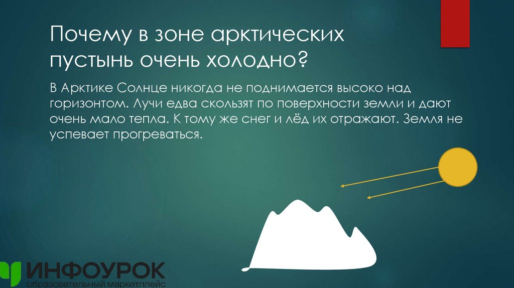 Почему в зоне арктических пустынь очень холодно?