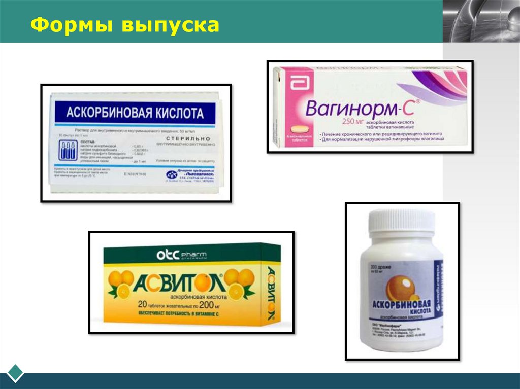 Формы выпуска