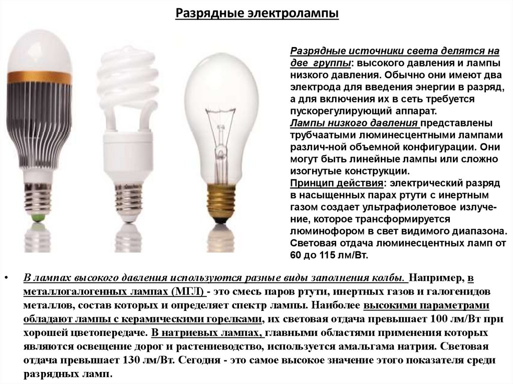 Разрядные электролампы