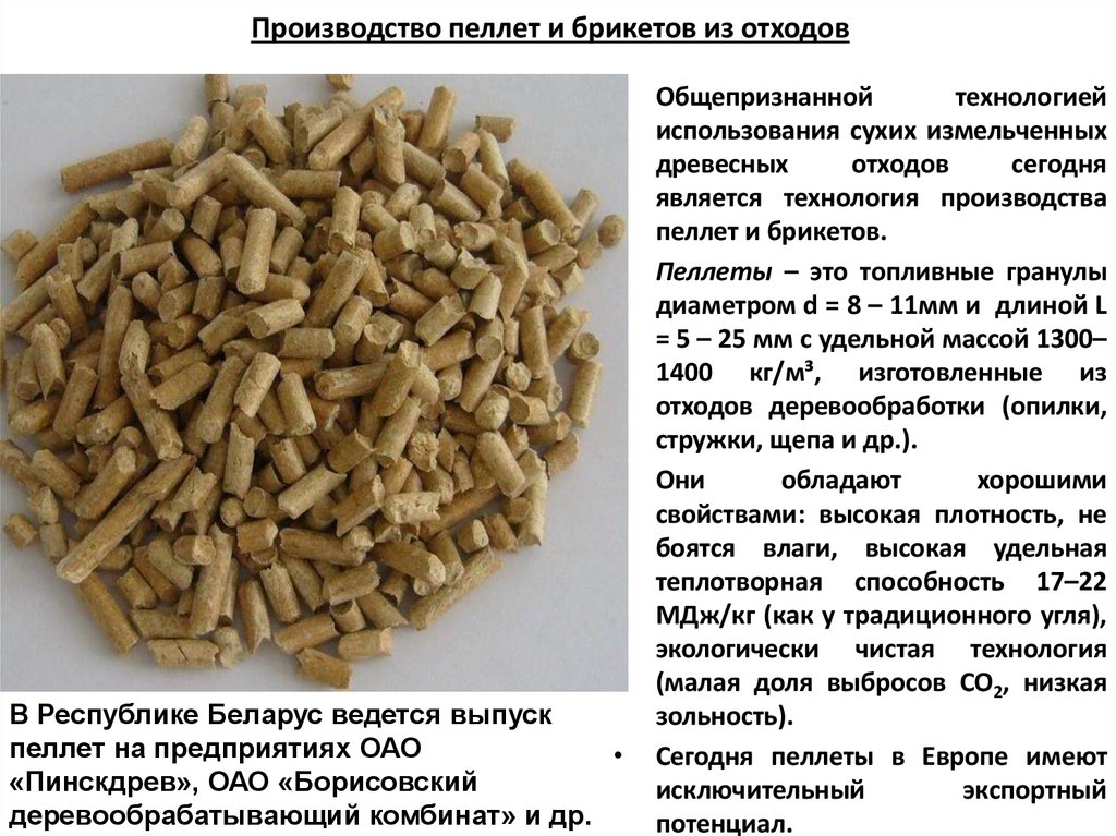 Производство пеллет и брикетов из отходов