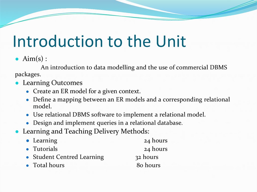 Introduction to the Unit