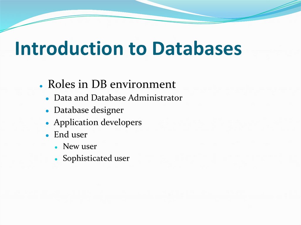 Introduction to Databases