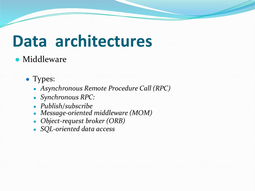 Data architectures