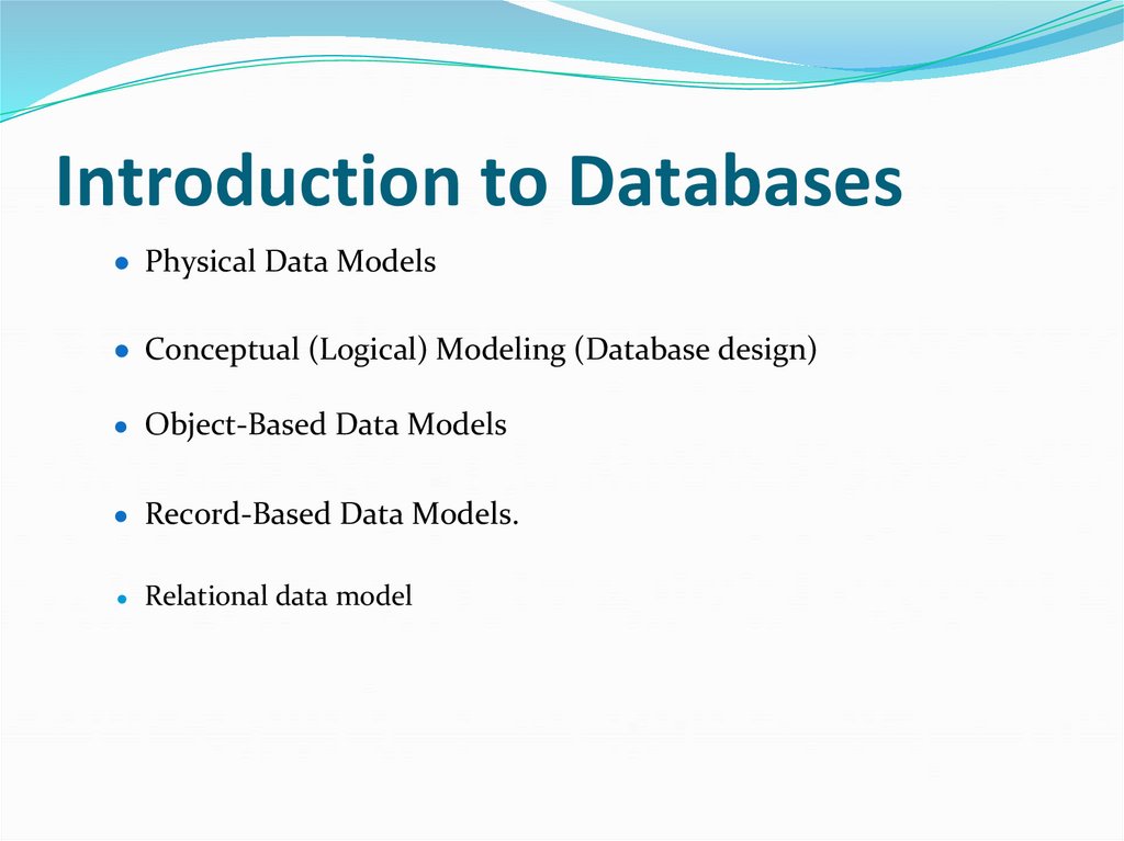 Introduction to Databases