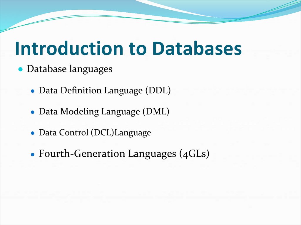 Introduction to Databases