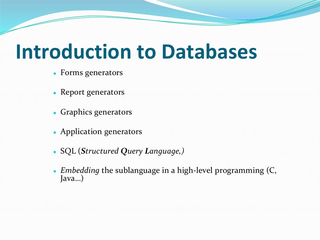 Introduction to Databases
