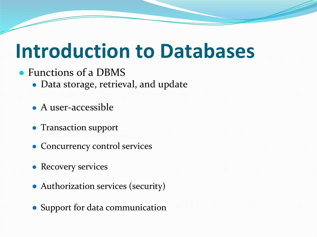 Introduction to Databases
