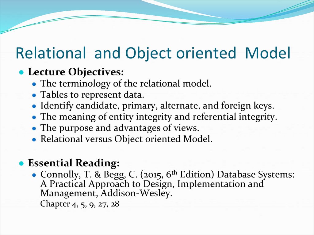 Relational and Object oriented Model