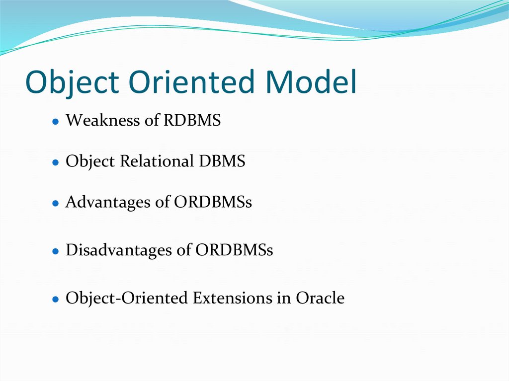 Object Oriented Model