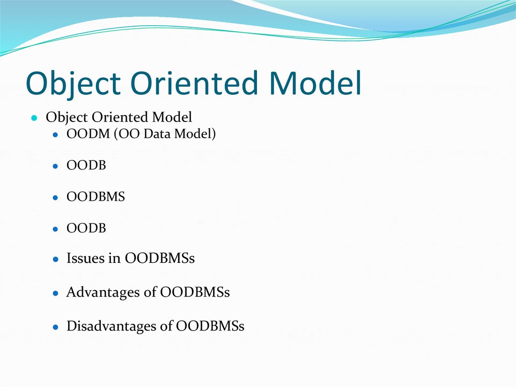Object Oriented Model