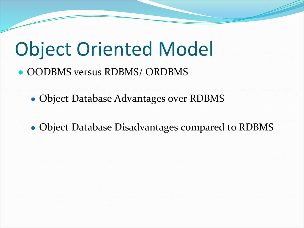 Object Oriented Model
