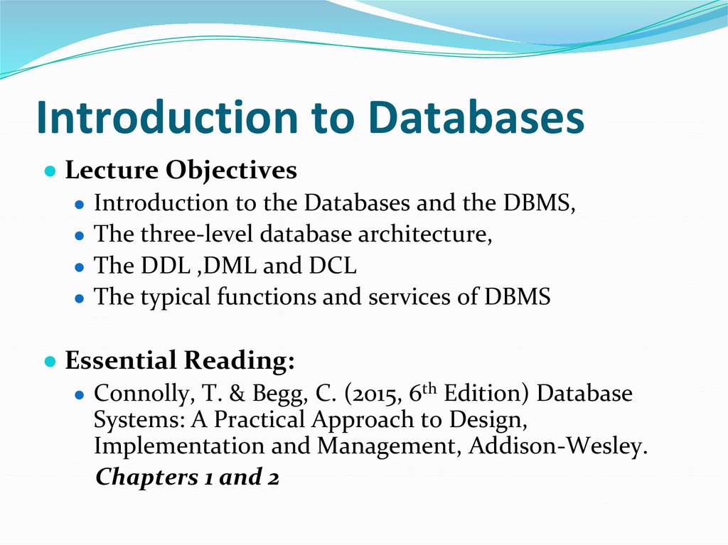 Introduction to Databases