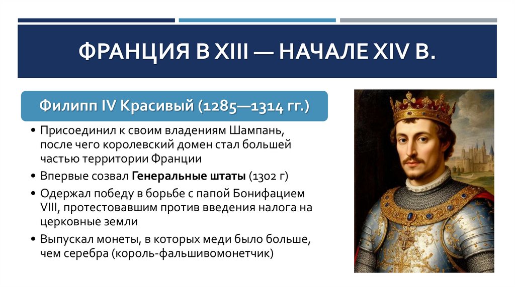 Франция в XIII — начале XIV в.