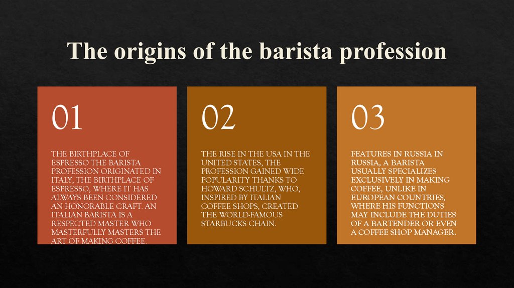 The origins of the barista profession