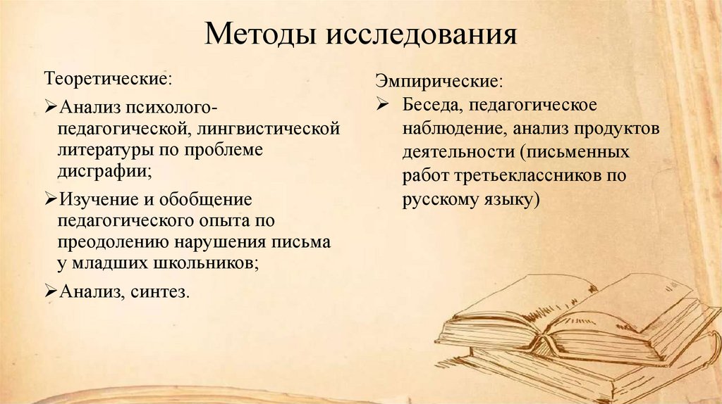 Методы исследования