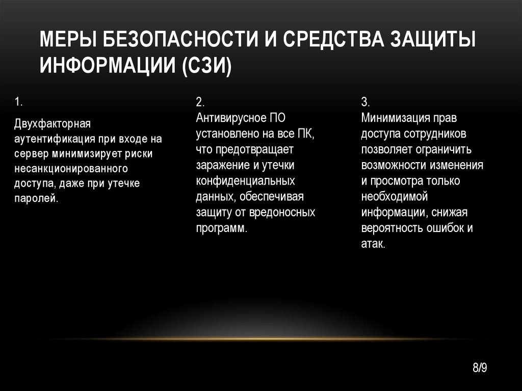 Меры безопасности и средства защиты информации (СЗИ)