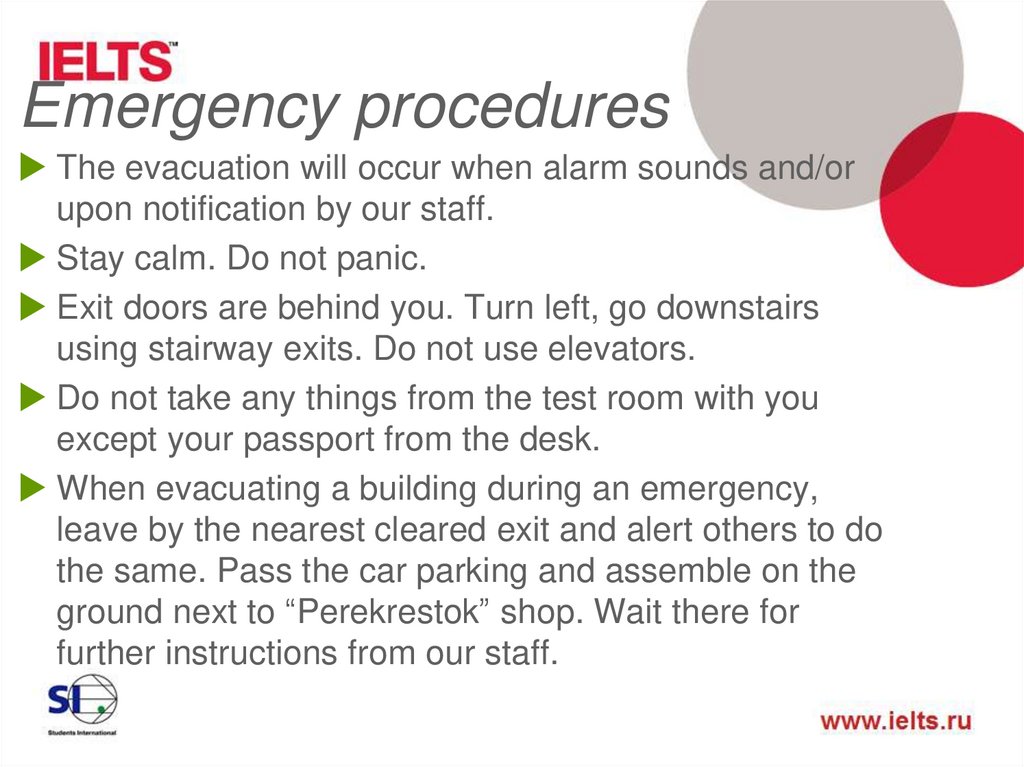 Emergency procedures