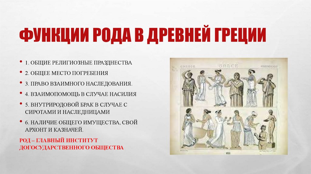 Функции рода в Древней греции