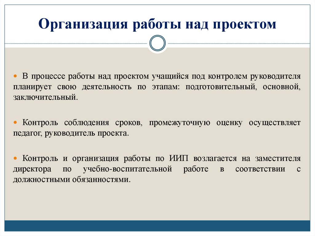 Организация работы над проектом