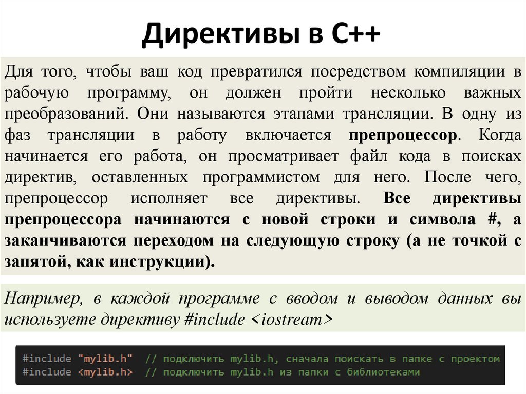Директивы в С++