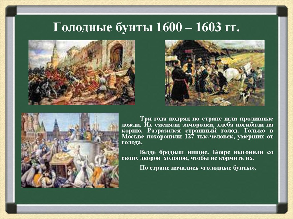 Голодные бунты 1600 – 1603 гг.