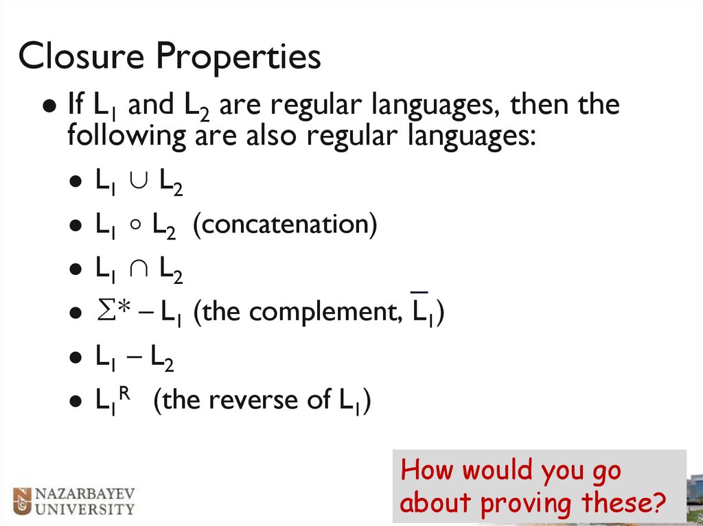 Closure Properties