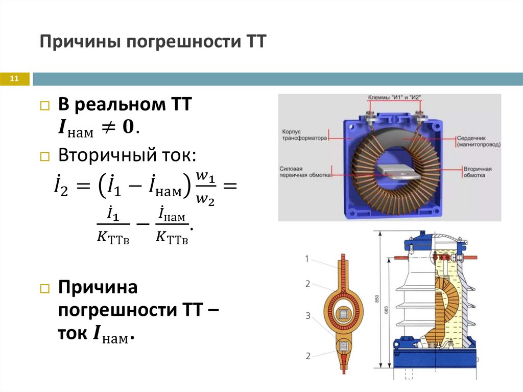 Причины погрешности ТТ