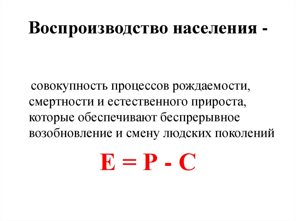 Воспроизводство населения -