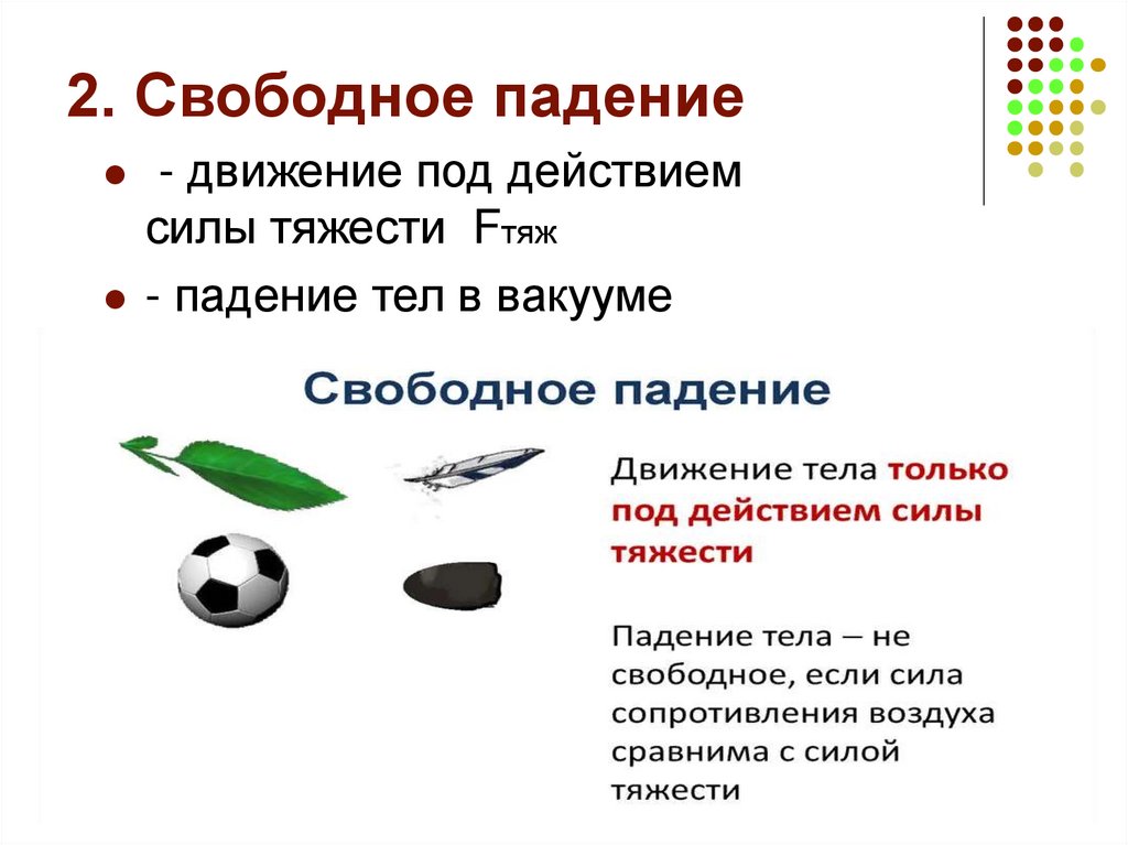 2. Свободное падение