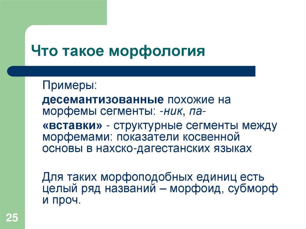 Что такое морфология