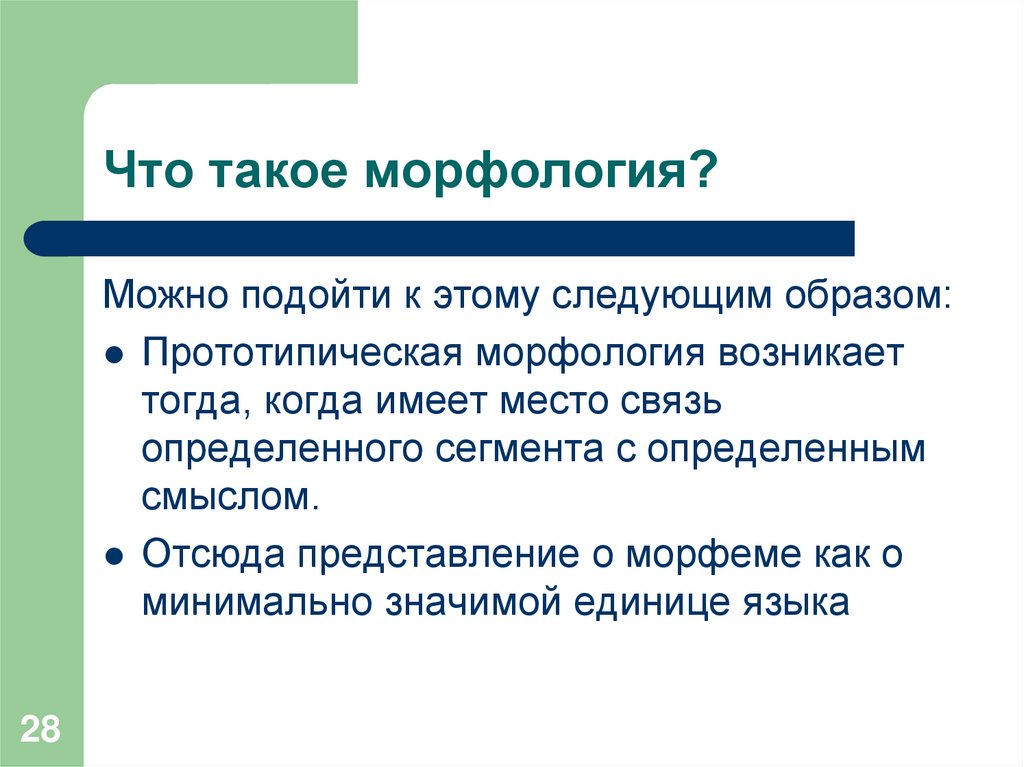 Что такое морфология?