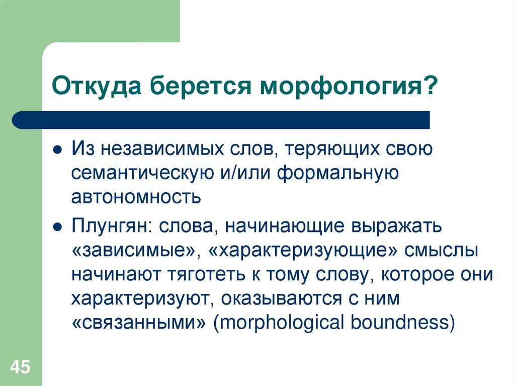 Как же без морфологии?