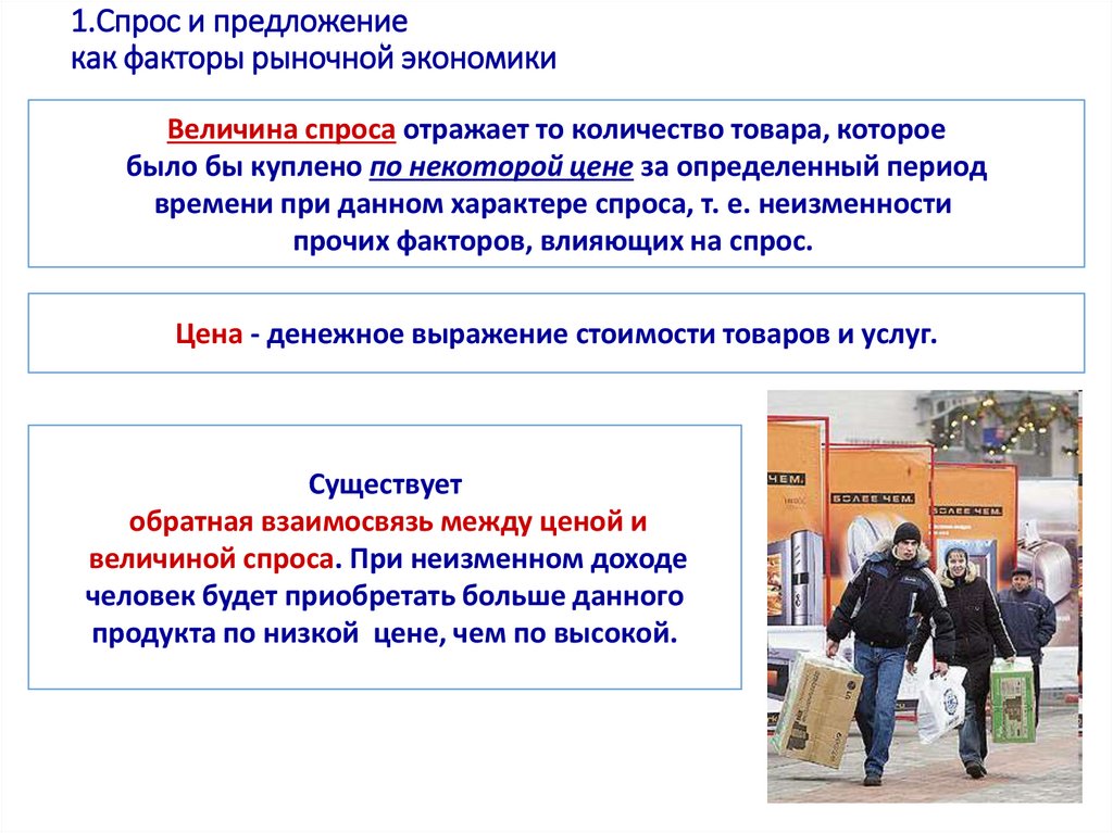 1.Спрос и предложение как факторы рыночной экономики