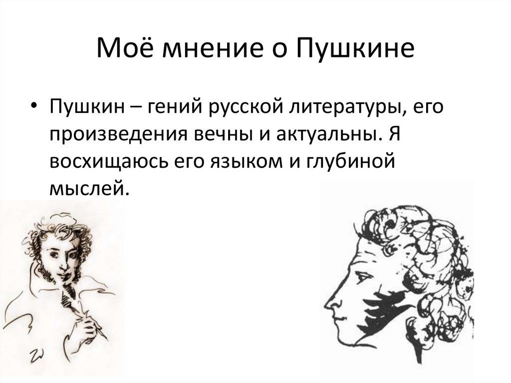 Моё мнение о Пушкине