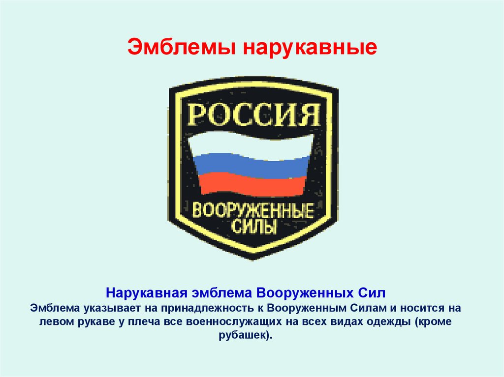 Эмблемы нарукавные