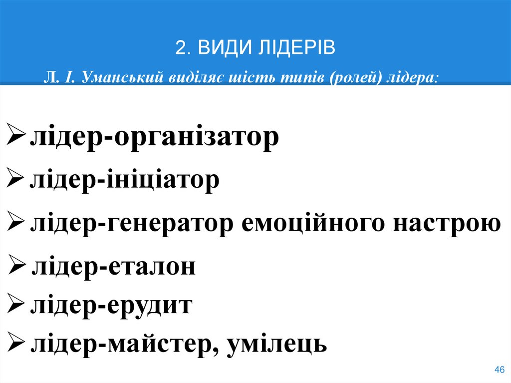2. ВИДИ ЛІДЕРІВ