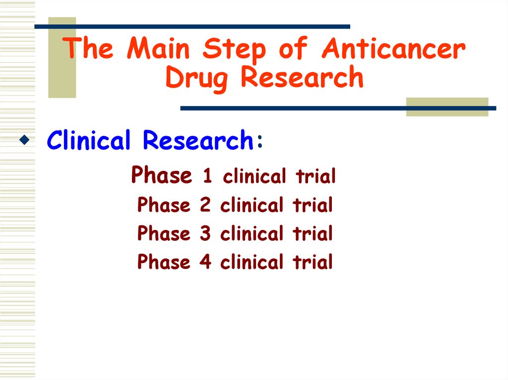 The Main Step of Anticancer Drug Research