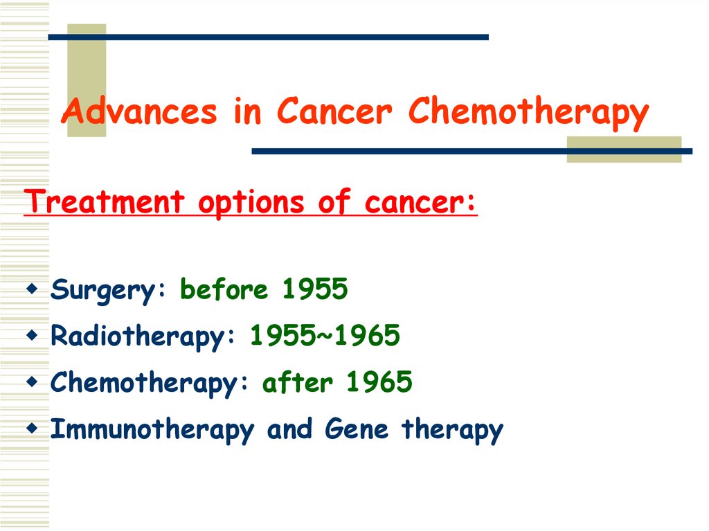 Advances in Cancer Chemotherapy
