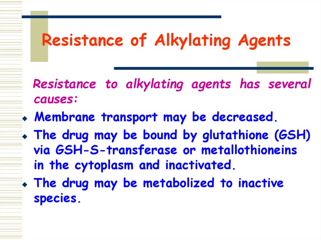 Resistance of Alkylating Agents