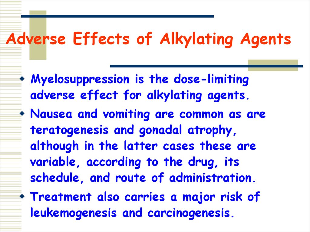 Adverse Effects of Alkylating Agents