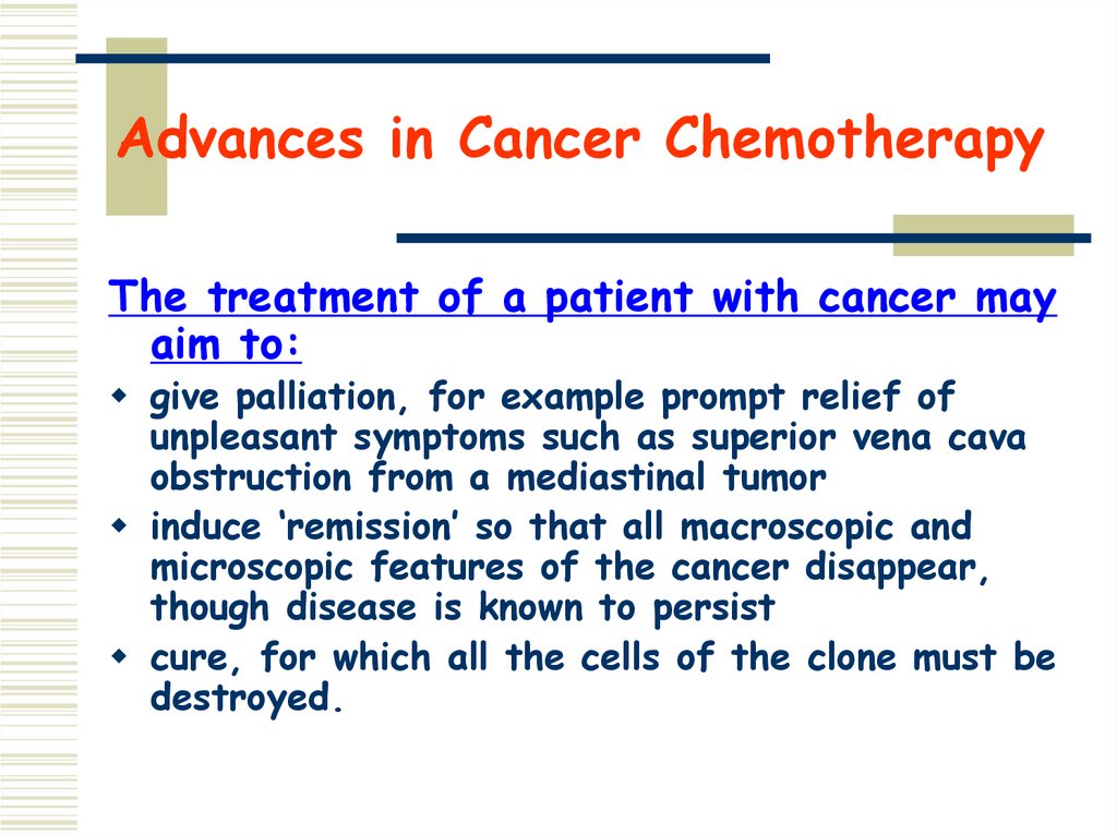 Advances in Cancer Chemotherapy