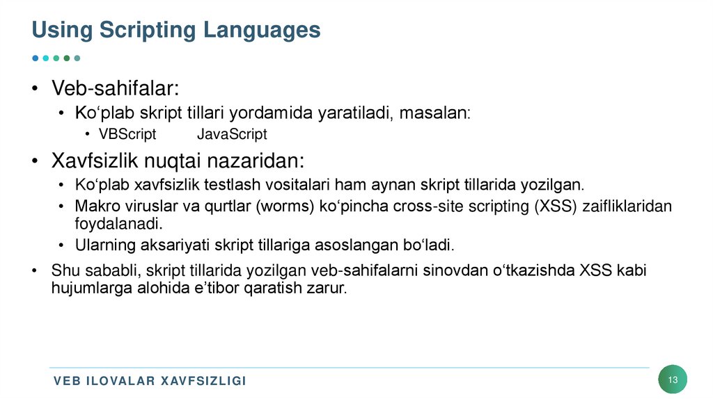 Using Scripting Languages