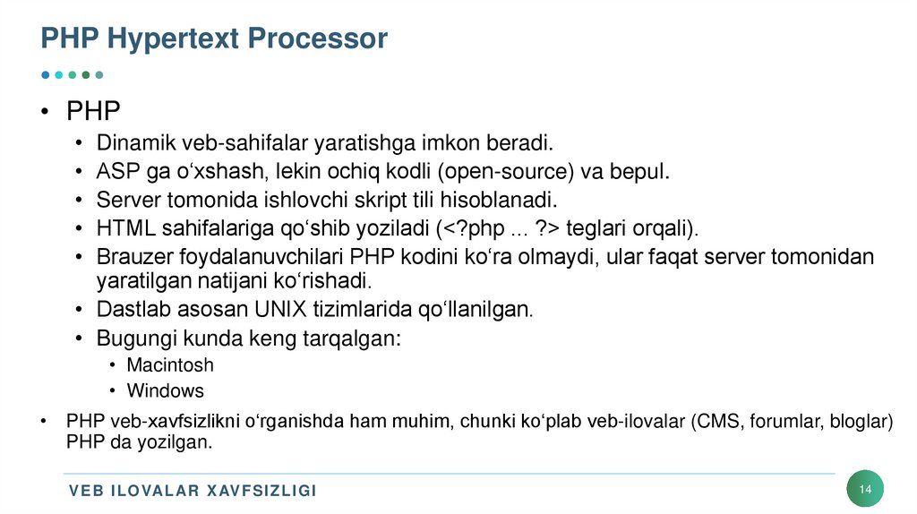 PHP Hypertext Processor