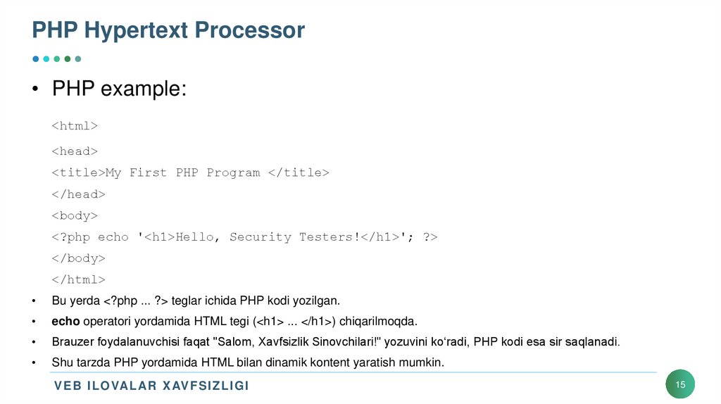 PHP Hypertext Processor