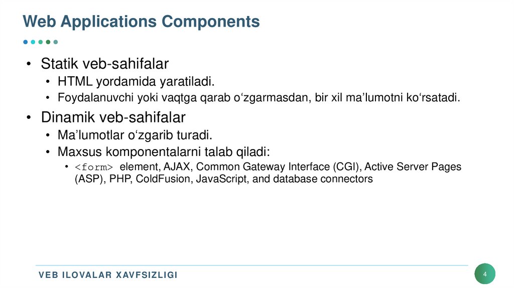Web Applications Components