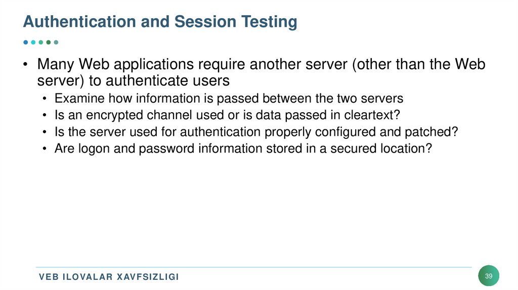 Authentication and Session Testing